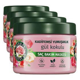 Herbal Essences Kadifemsi Yumuşaklık 4x300 ml Gül Kokulu Saç Bakım Maskesi