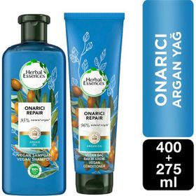 Herbal Essences Vegan Şampuan Onarıcı Argan Yağı 400 ml + 275 ml Saç Bakım Kremi