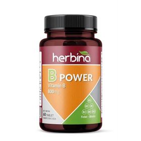 Herbina B Power B Vitamin Kompleks 60 Tablet Takviye Edici Gıda