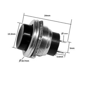 Herbirivar IC180A 16 mm Siyah Yuvarlak Plastik Buton