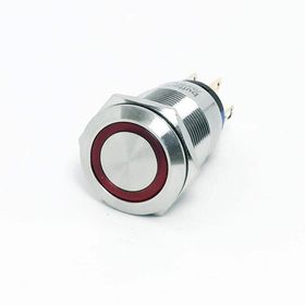Herbirivar Kalıcı 19 mm 24V Kırmızı Ledli Metal Buton