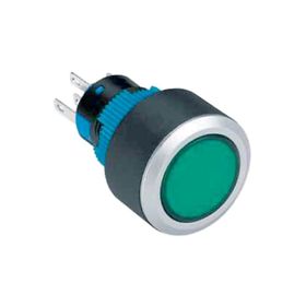 Herbirivar Kalıcı 22 mm 24V Yeşil Ledli Plastik Buton