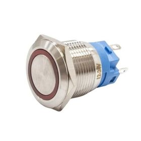 Herbirivar Yaylı 19 mm 24V Kırmızı Ledli Metal Buton