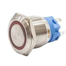 Herbirivar Yaylı 19 mm 24V Kırmızı Ledli Metal Buton