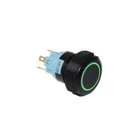 Herbirivar Yaylı 19 mm Yeşil Ledli Plastik Siyah Buton
