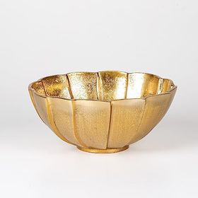 Herdekora Dekoratif Gold 24x10x24 cm Metal Yuvarlak Kase
