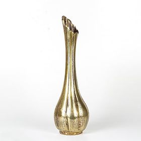 Herdekora Gold Eskitme 15x50x15 cm Dekoratif Metal Vazo