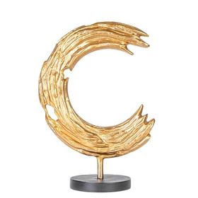 Herdekora Gold Siyah 27x14x40 cm Metal Dekor Yarım Ay Figürlü Obje