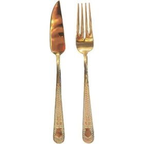 Herdmar Güell Tam Gold 24 Parça 12 Kişilik Balık Çatal Bıçak Seti