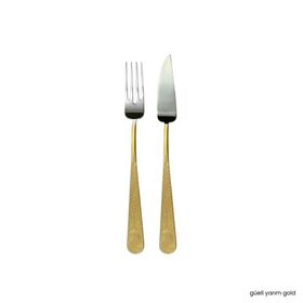 Herdmar Güell Yarım Gold 24 Parça 12 Kişilik Balık Çatal Bıçak Seti