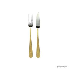 Herdmar Güell Yarım Gold 24 Parça 12 Kişilik Balık Çatal Bıçak Seti