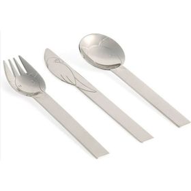Herdmar Kıds Jungle 3 Parça Gri Çatal Kaşık Bıçak Takımı