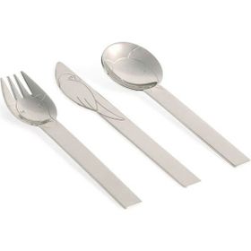 Herdmar Kıds Jungle 3 Parça Gri Çatal Kaşık Bıçak Takımı