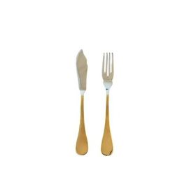 Herdmar Rocco Yarım Gold 24 Parça 12 Kişilik Balık Çatal Bıçak Seti