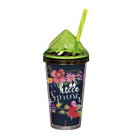 Herevin 540 cc Hello Spring Desenli Pipetli Bardak