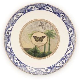 Heritage 15 cm Kelebekli Mavi Bordürlü Tabak