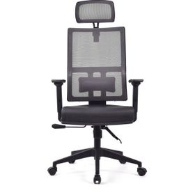 Herkese Mobilya Perla Siyah Fileli Deri Pls Makam Koltuğu Ofis Koltuğu