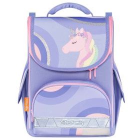 Herlitz TGNT-008A Unicorn Desenli Renkli Mor Okul Çantası