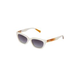 Hermossa HM 1635 C3 Cat Eye Beyaz Kahverengi Kadın Güneş Gözlüğü