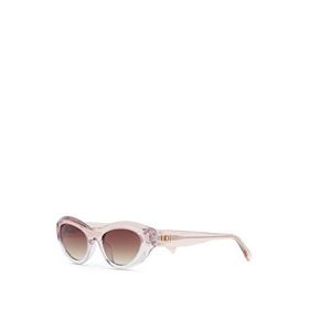 Hermossa HM 1678 C4 Cat Eye Şeffaf Pembe Asetat Kadın Güneş Gözlüğü