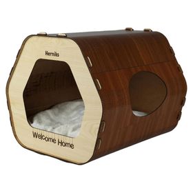 Herniks HR3029 Yastıklı Ahşap Altıgen Lüks Kedi Evi