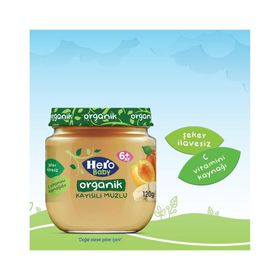 Hero Baby 120 gr Organik Kayısılı Muzlu 12'li Kavanoz Maması