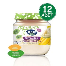 Hero Baby 12x120 gr Muzlu Yoğurtlu Kavanoz Mama