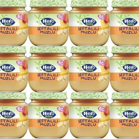 Hero Baby 12x120 gr Şeftalili Muzlu Kavanoz Maması