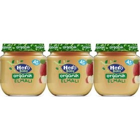 Hero Baby 3x120 gr Elmalı Organik Kavanoz Maması