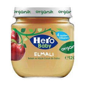 Hero Baby 3x120 gr Elmalı Organik Kavanoz Maması