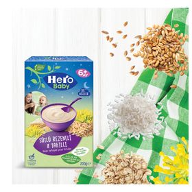 Hero Baby 3x200 gr Gece Sütlü Rezeneli 8 Tahıllı Kaşık Mama