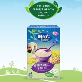 Hero Baby 3x200 gr Gece Sütlü Rezeneli 8 Tahıllı Kaşık Mama