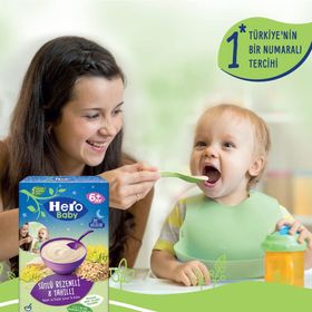 Hero Baby 3x200 gr Gece Sütlü Rezeneli 8 Tahıllı Kaşık Mama