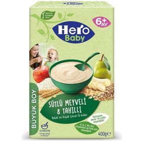 Hero Baby 400 gr Sütlü Meyveli 8 Tahıllı + 400 gr Sütlü Ballı İrmikli Kaşık Maması