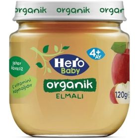Hero Baby 4x120 gr Organik Elmalı Kavanoz Maması