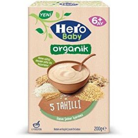 Hero Baby 5 Tahıllı Organik 200 gr Kaşık Mama
