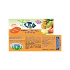 Hero Baby 6+ Ay 125 gr Armutlu Şeftali Ananaslı Kavanoz Mama