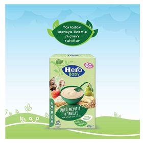 Hero Baby 6+ Ay 400 gr Sütlü 8 Tahıllı Meyveli Kaşık Maması
