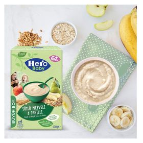 Hero Baby 6+ Ay 400 gr Sütlü 8 Tahıllı Meyveli Kaşık Maması