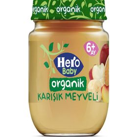 Hero Baby 6+ Ay 6x120 gr Organik Karışık Meyveli Kavanoz Maması