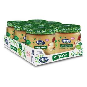 Hero Baby 6+ Ay 6x120 gr Organik Karışık Meyveli Kavanoz Maması