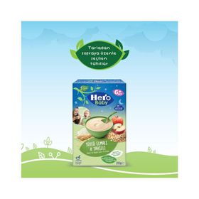 Hero Baby 6x200 gr Gece Sütlü Elmalı 8 Tahıllı Kaşık Maması