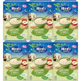 Hero Baby 6x200 gr Gece Sütlü Elmalı 8 Tahıllı Kaşık Maması