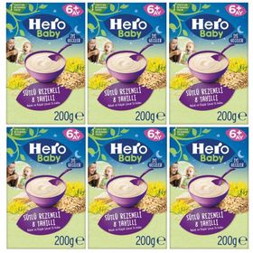 Hero Baby 6x200 gr Gece Sütlü Rezeneli 8 Tahıllı Kaşık Maması