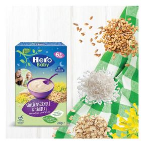 Hero Baby 6x200 gr Gece Sütlü Rezeneli 8 Tahıllı Kaşık Maması