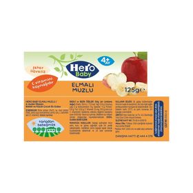 Hero Baby Elmalı Muzlu 125 gr x 6 Adet Kavanoz Maması