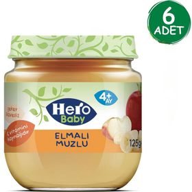 Hero Baby Elmalı Muzlu 125 gr x 6 Adet Kavanoz Maması