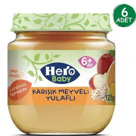 Hero Baby Karışık Meyveli Yulaflı 6x125 gr Kavanoz Maması