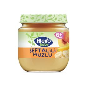 Hero Baby Şeftali Muz Püreli 6x125 gr Kavanoz Mama