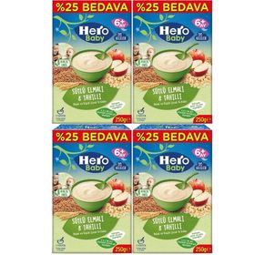 Hero Baby Sütlü Elmalı 8 Tahıllı 4x250 gr Kaşık Maması